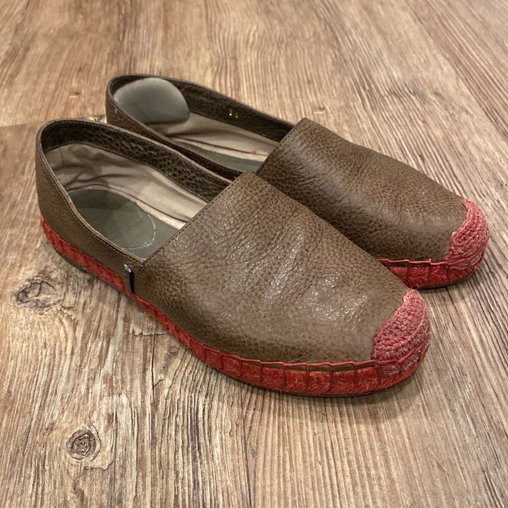 Brunello cucinelli brown leather espadrilles